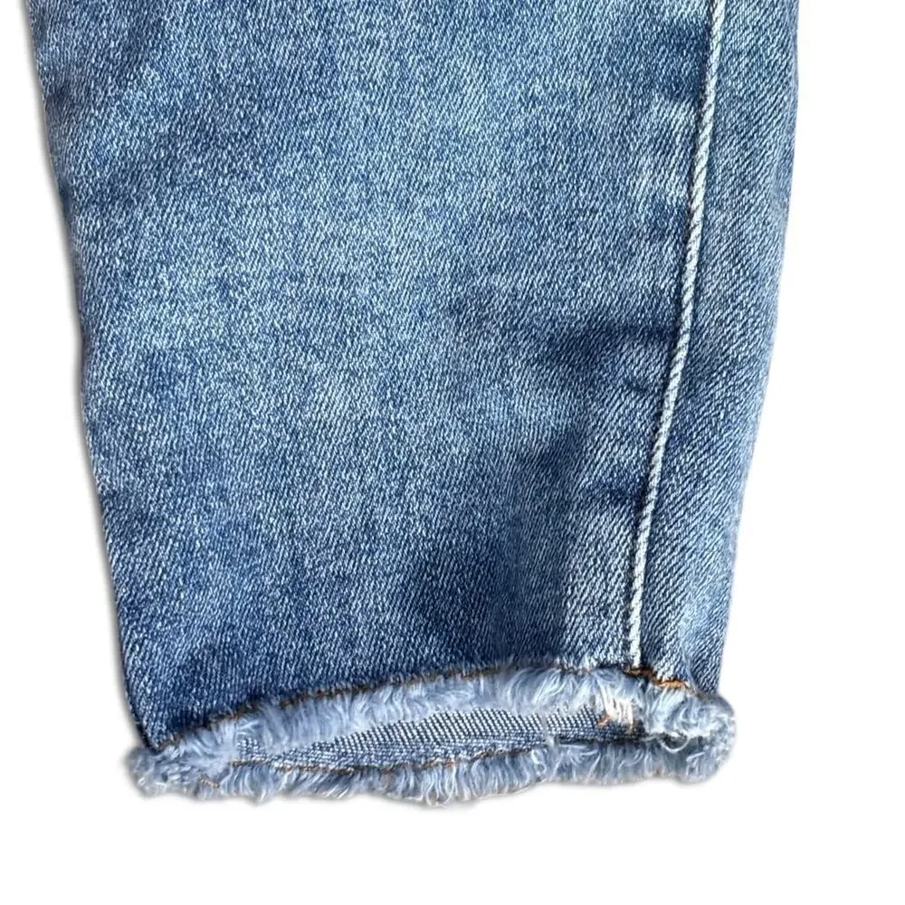 Universal‎ Standard Raw Hem Skinny Jeans Size 8 Long Blue Stretch Denim Casual